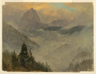 Kresba, Hochkalter, u Berchtesgadenu, 1868