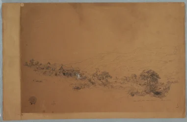 Kresba, Údolí s McAllistersovou pilou, Kolumbie, červen 1853