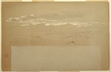 Kresba, Pohled na pohoří, Ekvádor, 27. června 1857