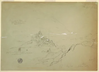 Kresba, Pohled na Sien v údolí Rhôny, srpen 1868
