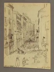 Kresba, Vesnice na kopci, pravděpodobně 1868-69