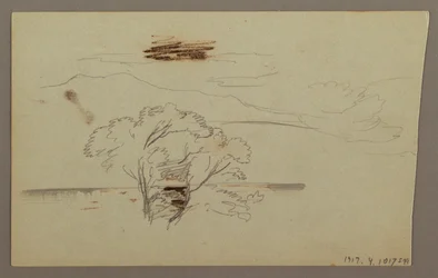 Kresba, Zalesněný svah, Hill country, 1863