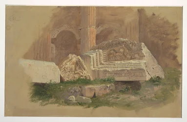 Interiér chrámu Bacchus, Baalbek