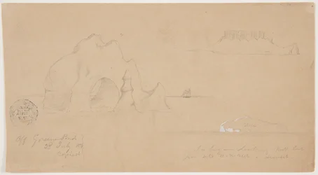 Náčrtky ledovců, mimo Greenspond, Newfoundland