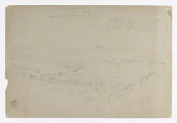 Studie.  Krajina s horou Puresé.  Skica.  Krajina.