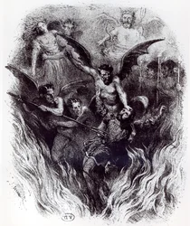 Ilustrace k orchestrální partituře „La Damnation de Faust“ (1846) od Hectora Berlioze (1803-69), 1854