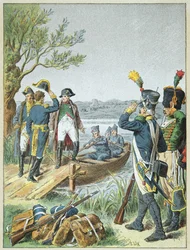 Napoleon Bonaparte a Massena na de Lobau po bitvě u Esslingu, 22. května