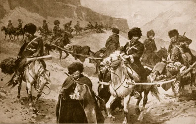 Kozácký sanitní konvoj v horách Kavkazu, 1914-1919