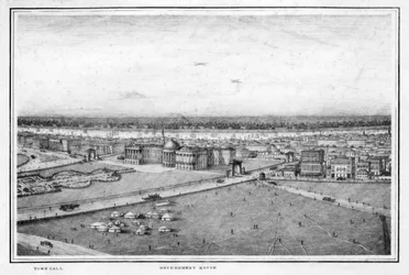 Vládní dům a radnice, Kalkata, Indie, c1840.
