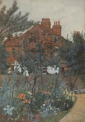 Pohled na zahradu v Bedford Park, 1885