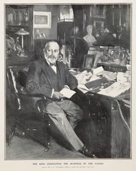 Král Eduard VII. řídí státní záležitosti