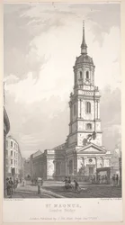St. Magnus, London Bridge, rytina John Henry Le Keux (1783-1846)