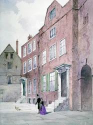 Pohled na kancelář generálního vikáře, Bell Yard, Knightrider Street, City of London, 1841