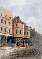 Pohled na dům Olivera Cromwella, Clements Lane, Westminster, Londýn, c1840