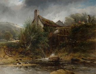 Vodní mlýn poblíž Totnes, Devon, 1834.