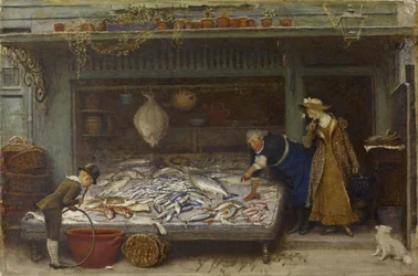 A Fishmongers Shop, 1873 (wc na papíře)