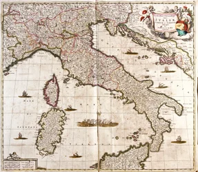 Mapa Itálie, Korsiky a Sardinie (lept