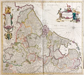 Mapa Dolního Německa (Německo) (lept