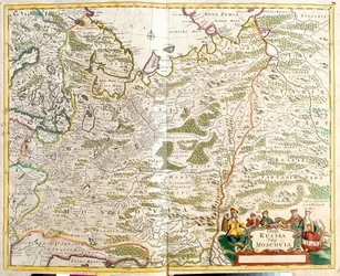 Mapa Ruska, kolem města Moskvy (lept