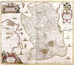 Mapa Scany (Švédsko) (lept