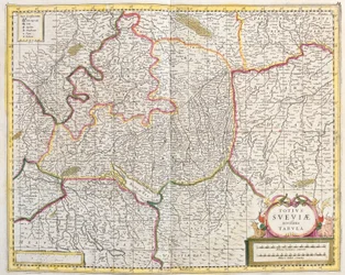 Mapa Švábska (Německo) (lept