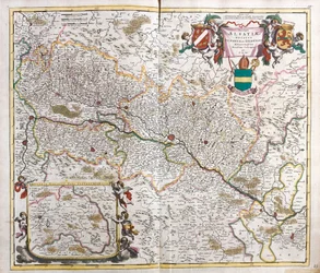 Mapa Alsaského vévodství (Francie) (lept