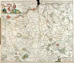 Mapa vévodství Limburg (Belgie) (lept