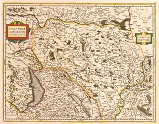 Mapa Franche Comte (Francie) (lept