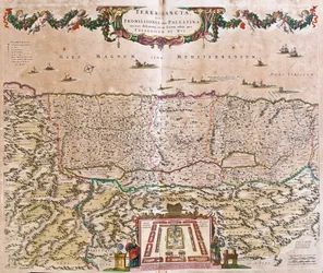 Mapa Svaté země (Izrael, Palestina) (lept