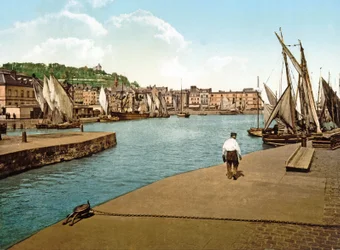 Honfleur Harbour, Francie, 1890-1900