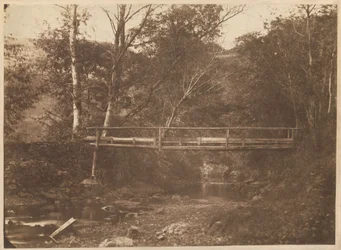 Krajina se stromy a mostem,c. 1850 (foto)