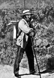 Paul Cezanne v Auvers-sur-Oise, kolem roku 1873 (černobílá fotografie)