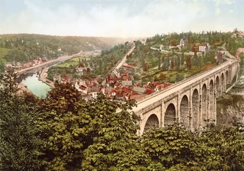 Viaduct de Lanvallay, Dinan, Francie, 1890-1900