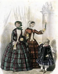 2 ženy s dívkou - v „Journal des Demoiselles“ 1852.