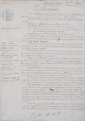 2. smluvní dokument týkající se La Comedie Humaine mezi Honore de Balzac (1799-1850) a Hetzelem, Paulinem, Dubochetem a vydavatelem Charlesem Furnem, 2. října 1841