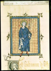 AE II 327 King Saint Louis nesoucí žezlo a ruku spravedlnosti, z Registry des Ordonnances de L