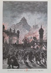 Obrovské světlo rozptýlilo stíny, z románu Michail Strogov od Julese Verna (1828-1905), 1893