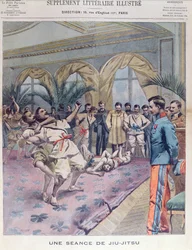 Jiu-Jitsu Session ve Francii, ilustrace z Le Petit Parisien, 1905