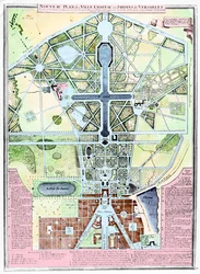 Nový plán města, zámku a zahrad Versailles, 1714