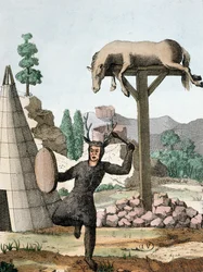Sibiřský tatarský šaman a pohřebiště, cca 1811