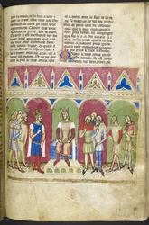 Přidat. MS 12228, f.223, Roman du Roy Meliadus de Leonnoys, c.1352 (pergamen)