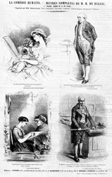 Reklamní stránka na Balzacova díla - v "Charivari", červenec 1842