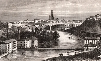 Albi - Languedoc-Roussillon-Midi-Pyrenee - rytina v „La France illustrée: geografie, historie, statistická správa“ od V.A. Malt-Brown. 1884