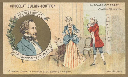 Alfred de Musset (1810-1857), francouzský spisovatel období romantismu, autor „Chanson de Fortunio“, poezie (1852)