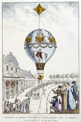 Nanebevstoupení Madame de Blanchard na Champs-de-Mars, na svatbě Napoleona 1., 24. června