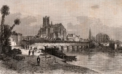 Auxerre - Bourgogne-Franche-Comte - rytina v „La France illustrée: geografie, historie, statistická správa“ od V.A. Malt-Brown. 1884