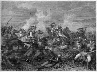 Bitva u Saint-Dizier, 27. ledna 1814 (spojenecká ruská vojska proti francouzským gardovým dragounům) Bitva u Saint Dizier - nádherná nájezd strážných draků - Bitva strážných draků proti Rusům z Landskoi - v „Histoire de l