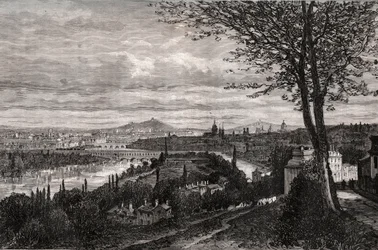 Bellevue (Seine-et-Oise) - rytina v „La France illustrée: geografie, historie, statistická správa“ od V.A. Malt-Brown. 1884
