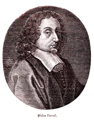 Blaise Pascal , francouzský matematik, filozof, fyzik a teolog. 1865 (rytina)