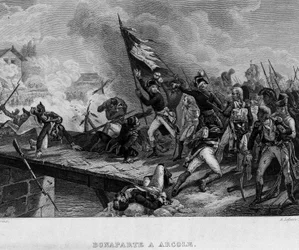 Bonaparte in Arcole - v ""Revolution francaise"" od Thierse. 19. století